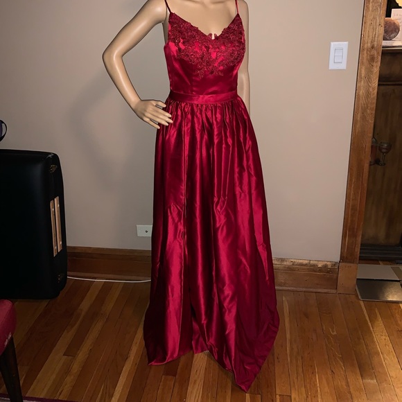 ruby red evening gowns
